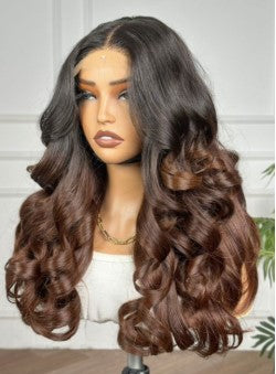 Blessed Luxury Brown Wavy Human Hair Wig