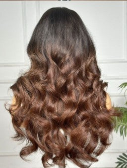 Blessed Luxury Brown Wavy Human Hair Wig