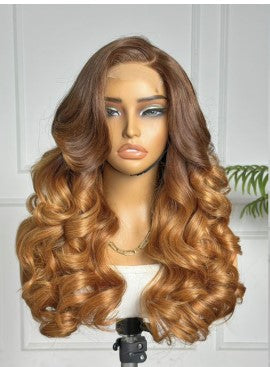 Blessed Luxury Golden Ember Wavy Human Hair Wig