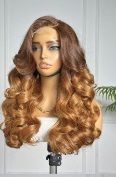 Blessed Luxury Golden Ember Wavy Human Hair Wig