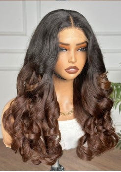 Blessed Luxury Brown Wavy Human Hair Wig